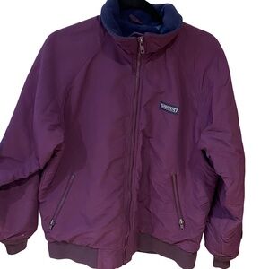 Lands End Womens Purple Nylon Navy Fleece Lined Lightweight Jacket. Sz -S